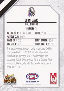 2011 Select AFL Champions #43 Leon Davis Back